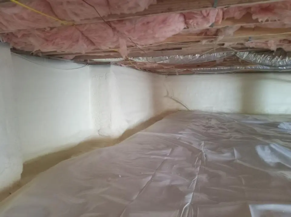 Crawl space encapsulation with closed-cell spray foam for Attic Insulation in Smithfield